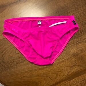 Highlighter Pink Swim Brief with pouch